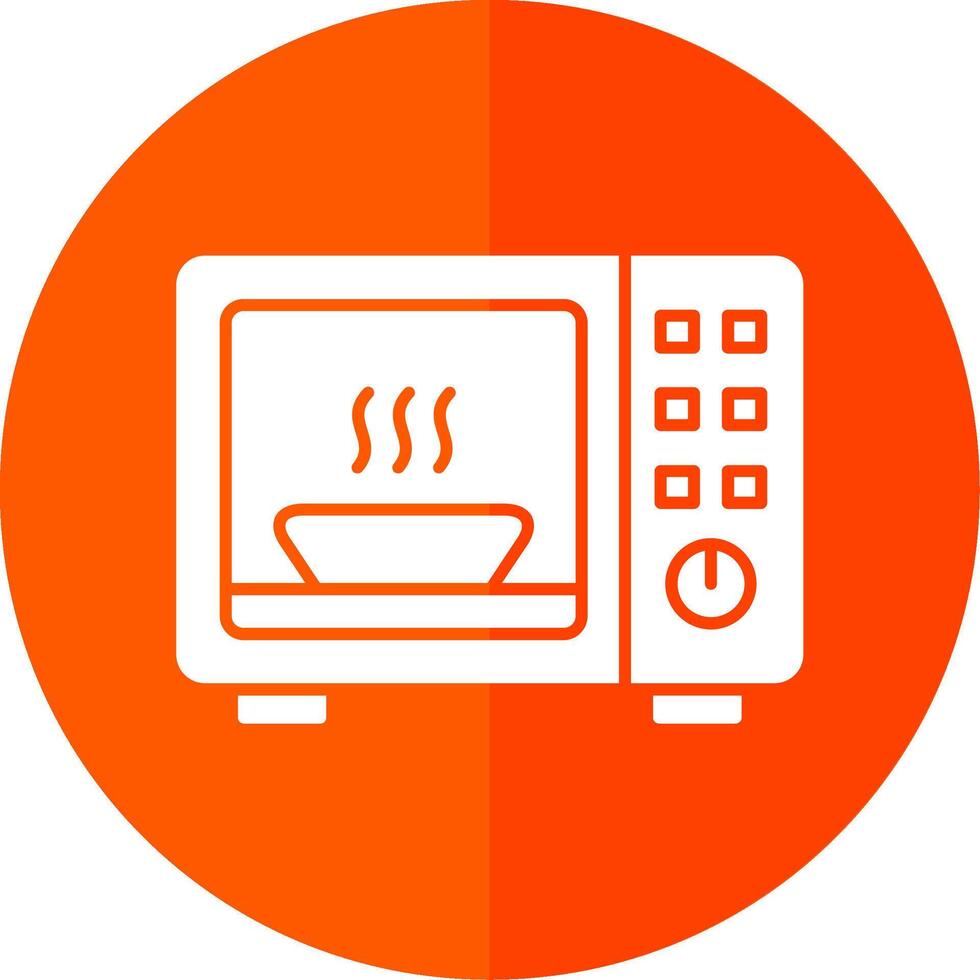 Microwave Glyph Red Circle Icon vector