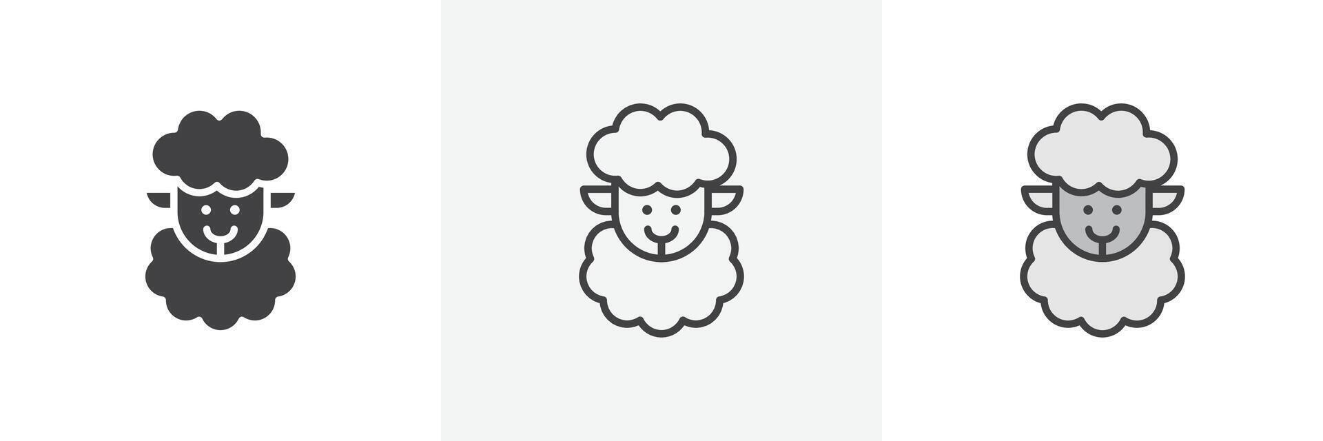 oveja icono conjunto vector