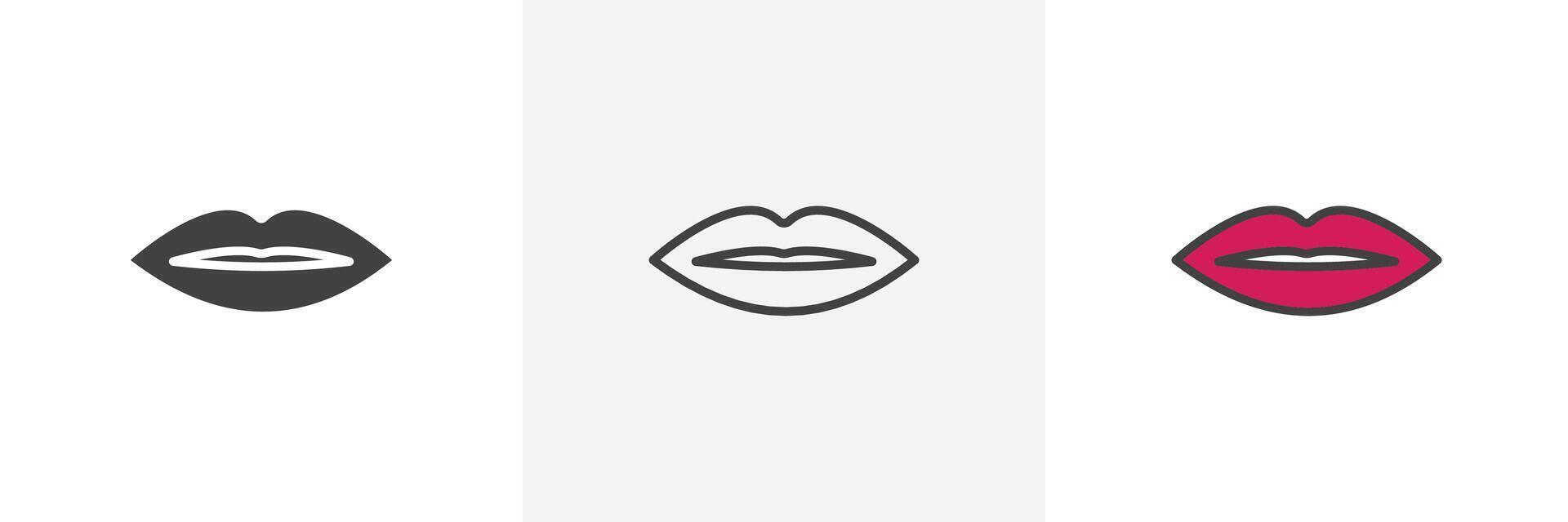 Lips icon set vector