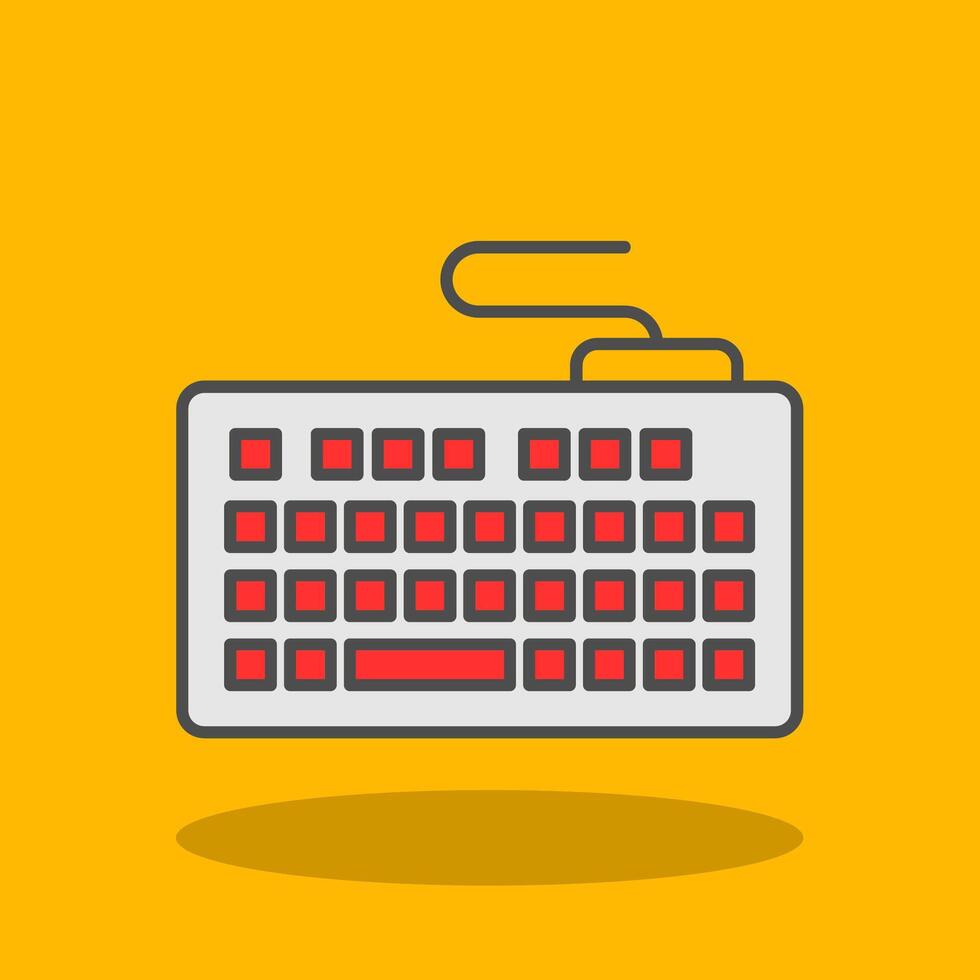 Keyword Filled Shadow Icon vector