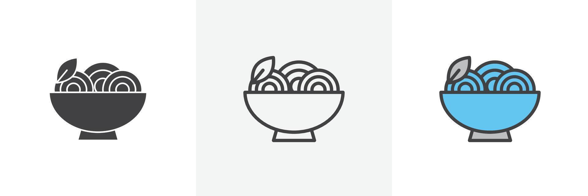 pasta icono conjunto vector