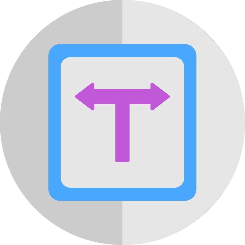 T Junction Flat Scale Icon vector
