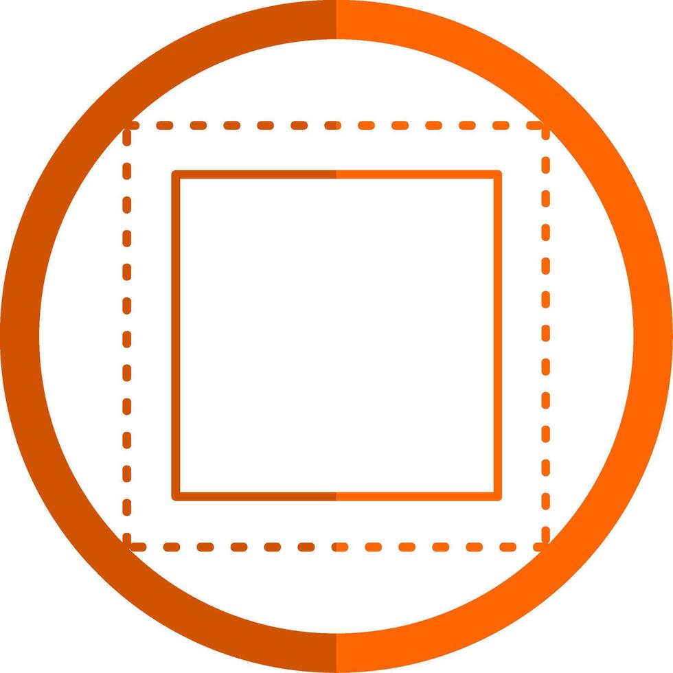 Marquee Line Orange Circle Icon vector