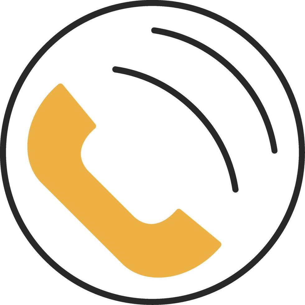 Phone Call Skined Filled Icon vector