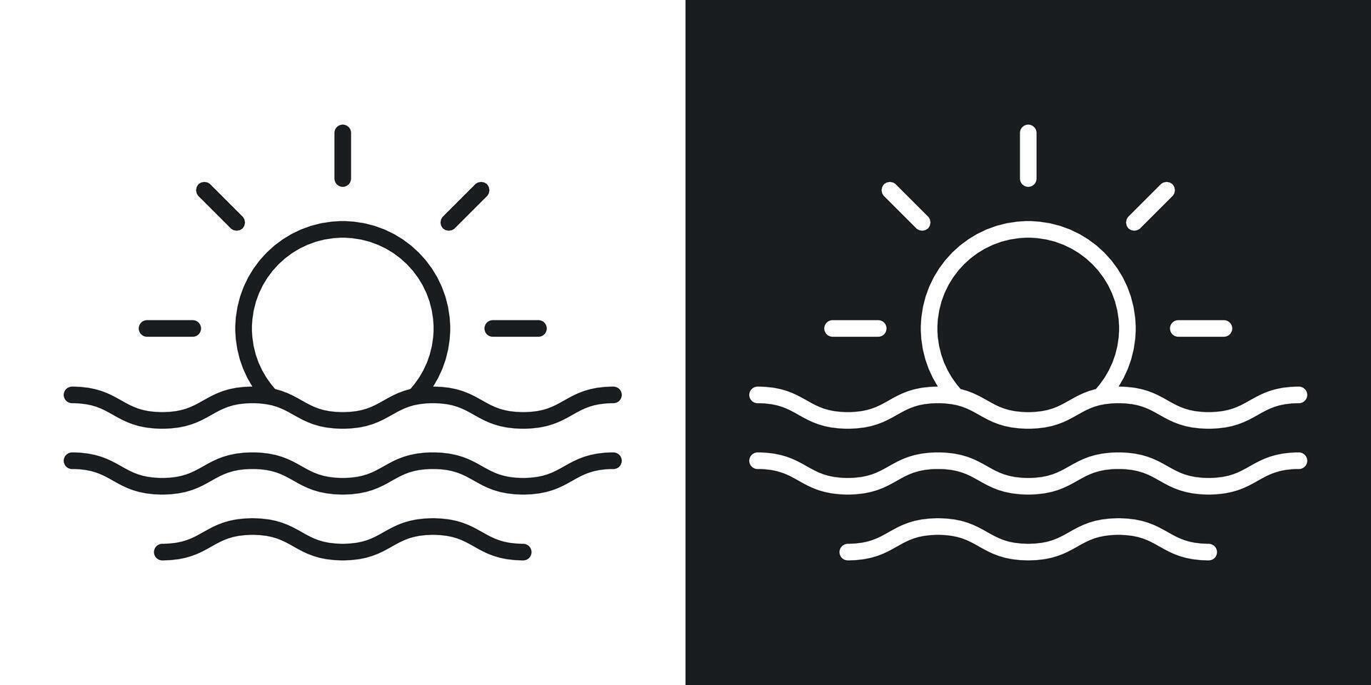 Sunrise icon set vector