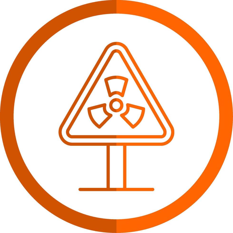 Radiation Zone Line Orange Circle Icon vector