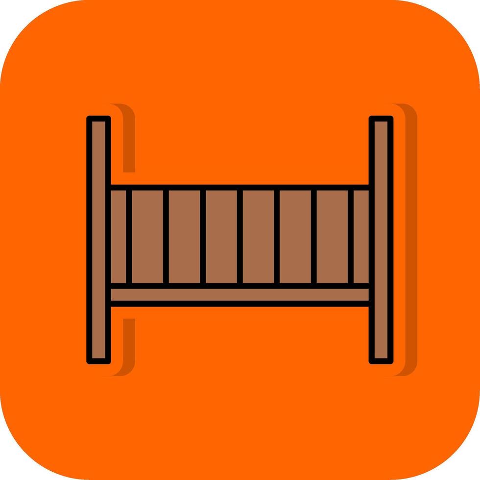 Baby Crib Filled Orange background Icon vector