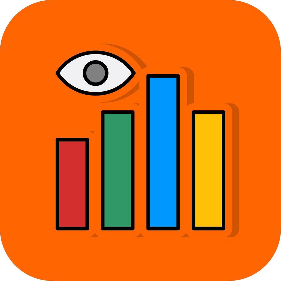 Data Visualization Filled Orange background Icon vector