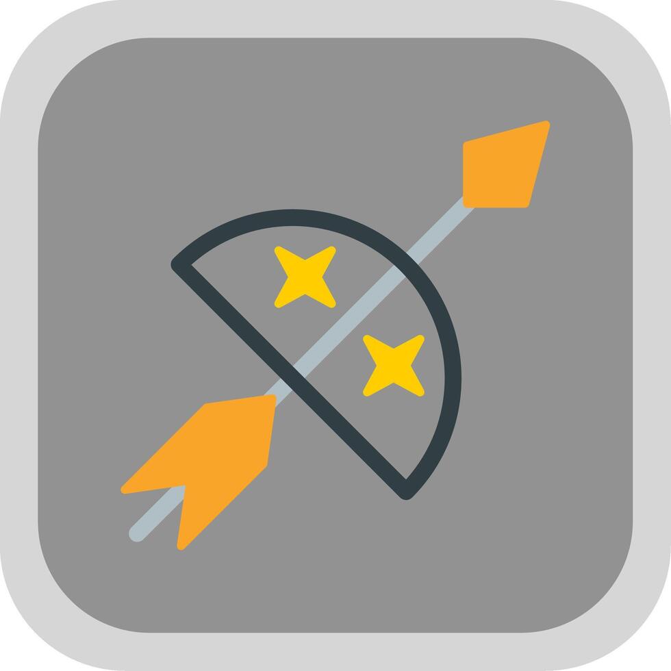 Bow And Arrow Flat Round Corner Icon vector