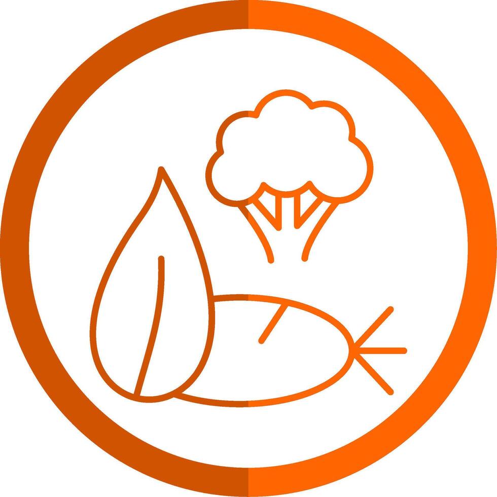 Dietary Food Line Orange Circle Icon vector
