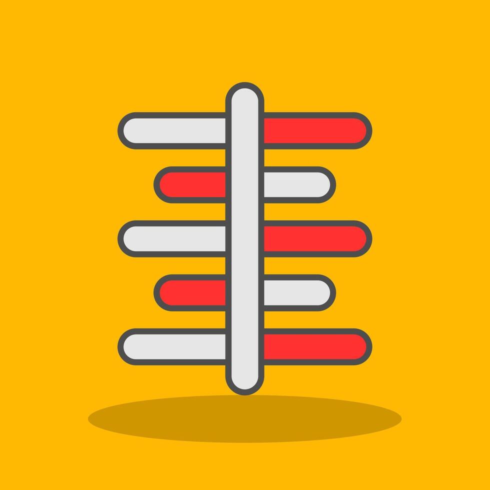 Center Align Filled Shadow Icon vector