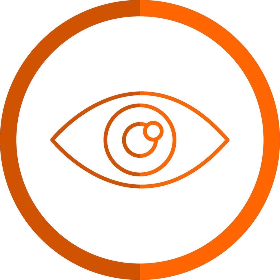 Eye Line Orange Circle Icon vector