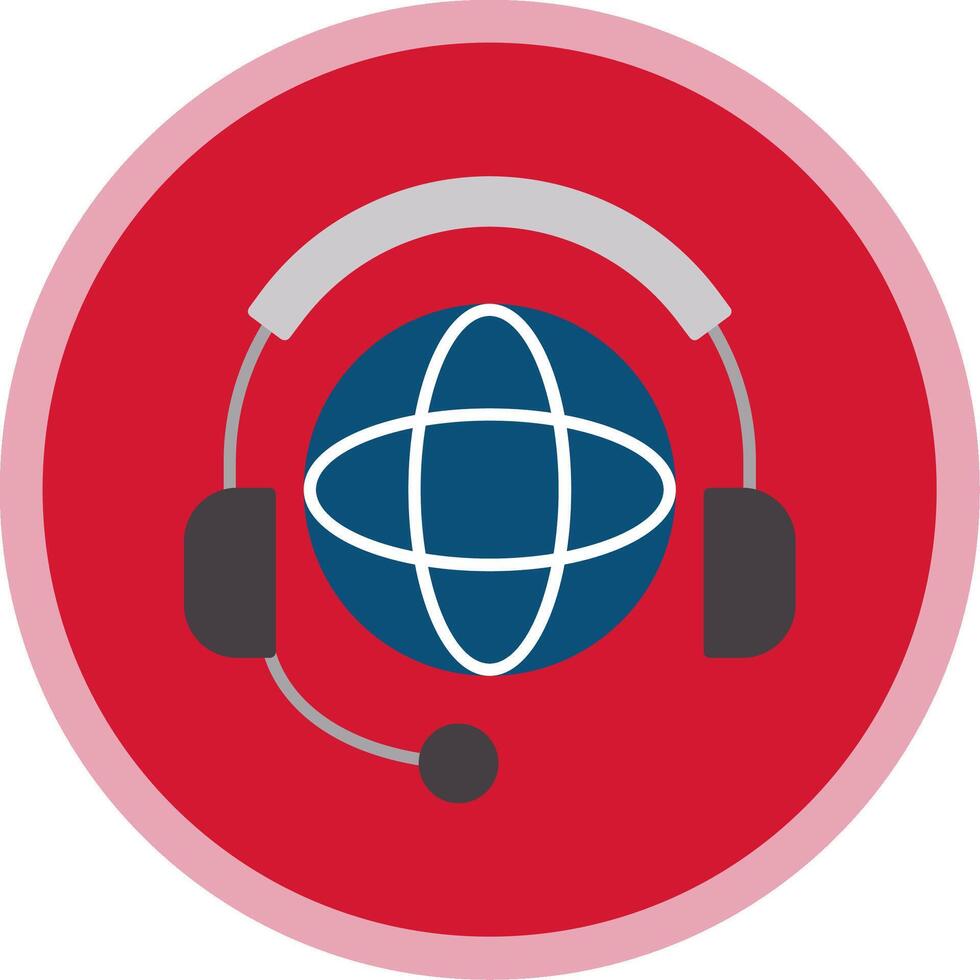 Worldwide Support Flat Multi Circle Icon vector