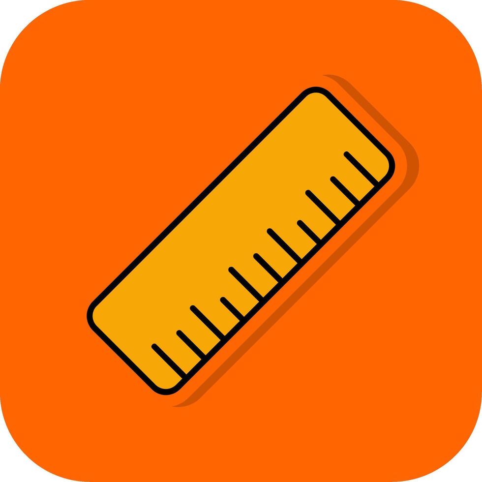 Rule Filled Orange background Icon vector