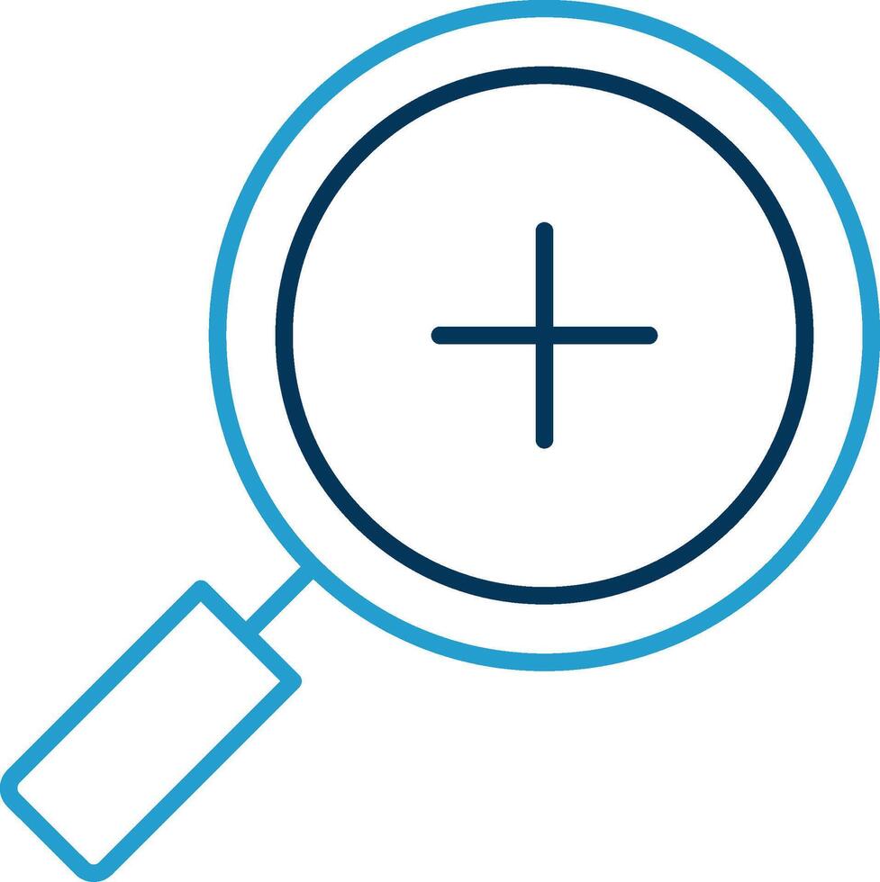 Zoom In Line Blue Two Color Icon vector