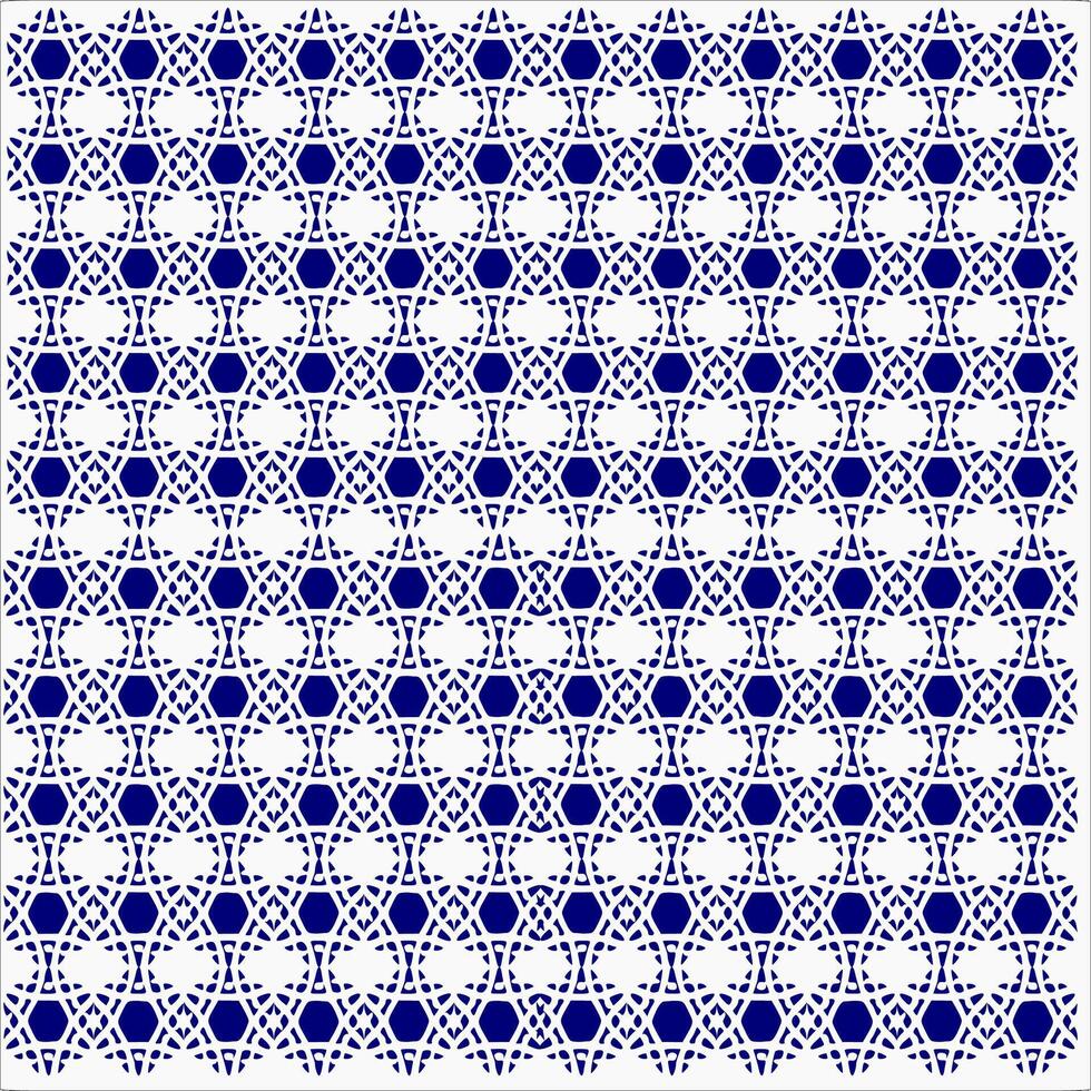 Geometric seamless ethnic background collection in blue and white vector