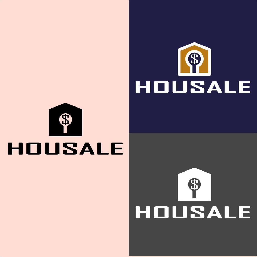 House Symbol Geometric Linear Style isolated on Double Background. Usable for Real Estate, Construction, Architecture and Building Logos. Flat Logo Design Template Element. vector