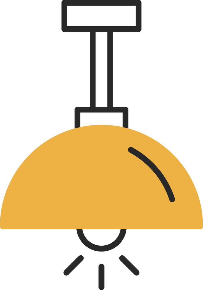 Chandelier Skined Filled Icon vector