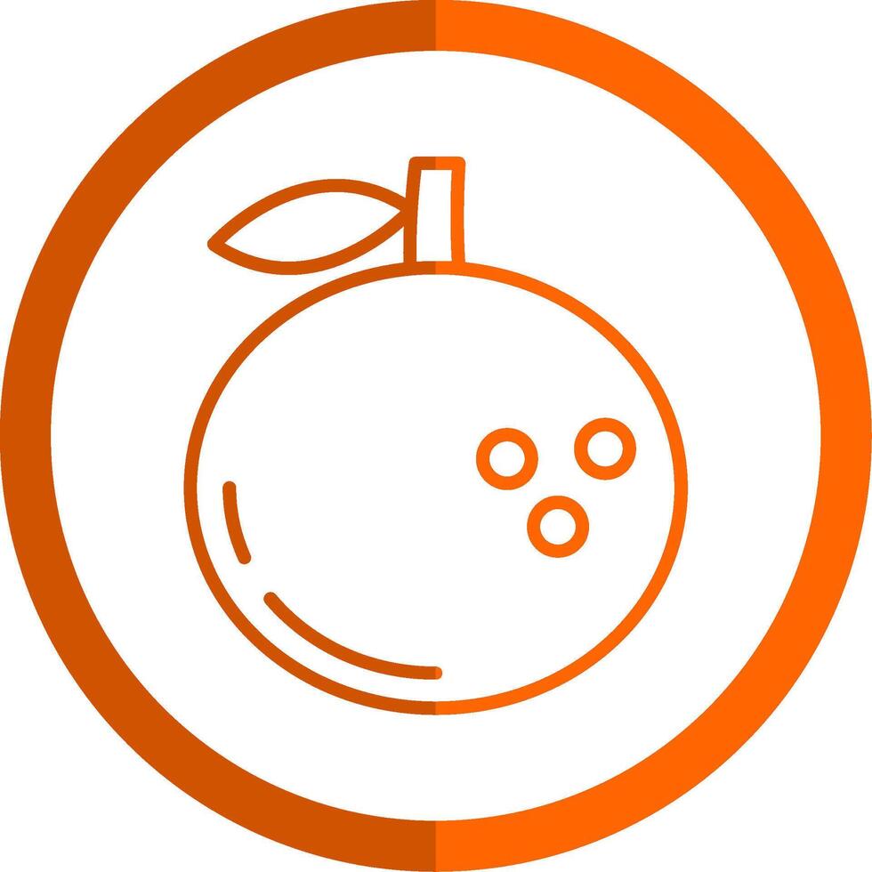 clementina línea naranja circulo icono vector