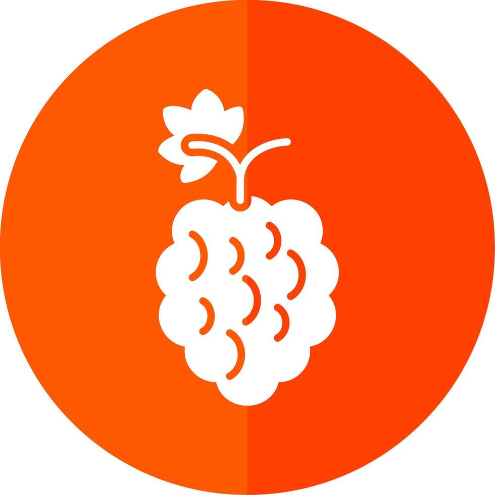Raspberries Glyph Red Circle Icon vector