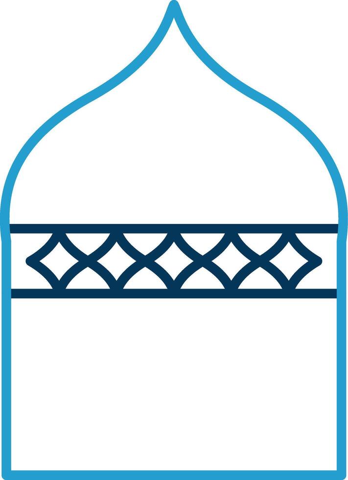 Islamic Architecture Line Blue Two Color Icon vector