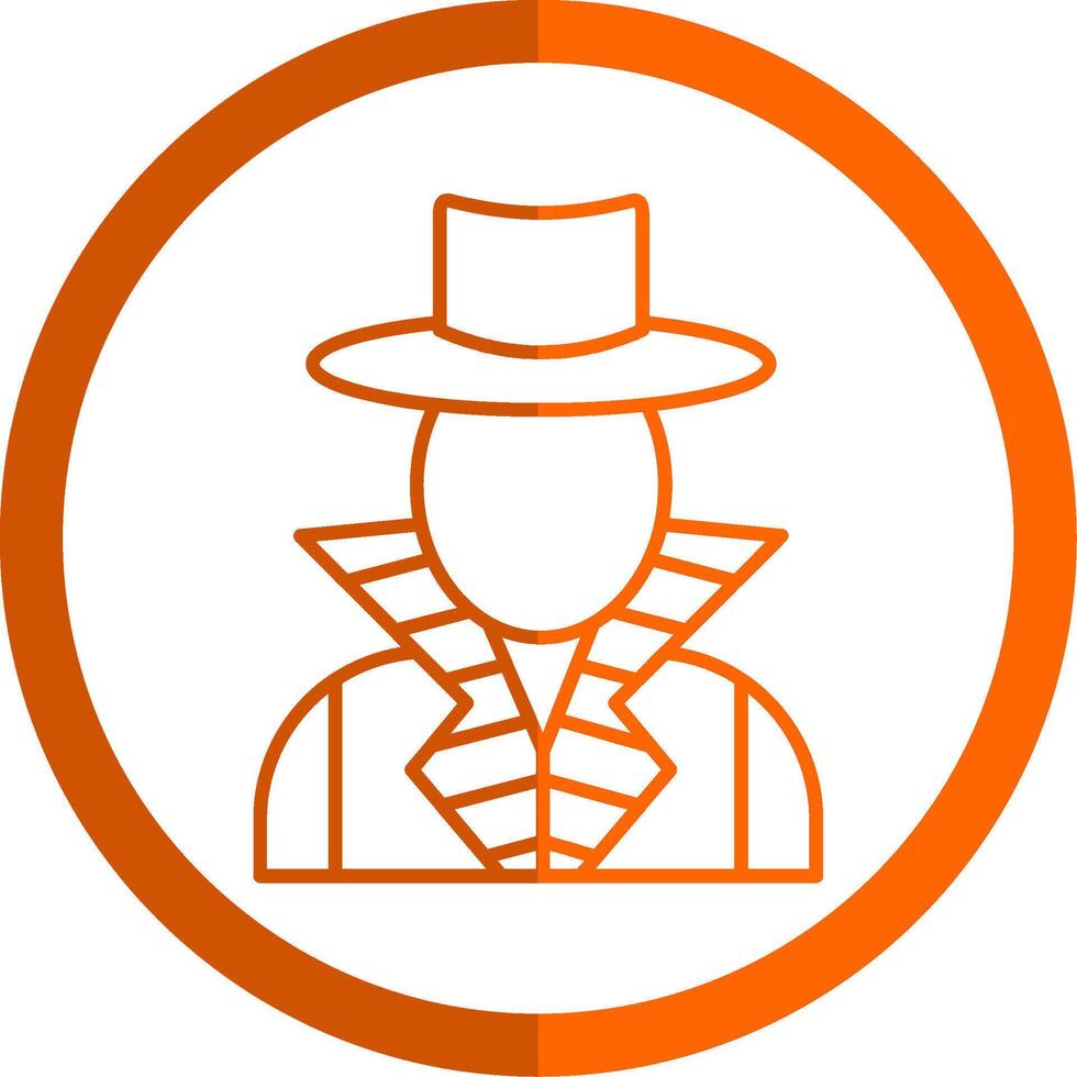 Criminal Line Orange Circle Icon vector