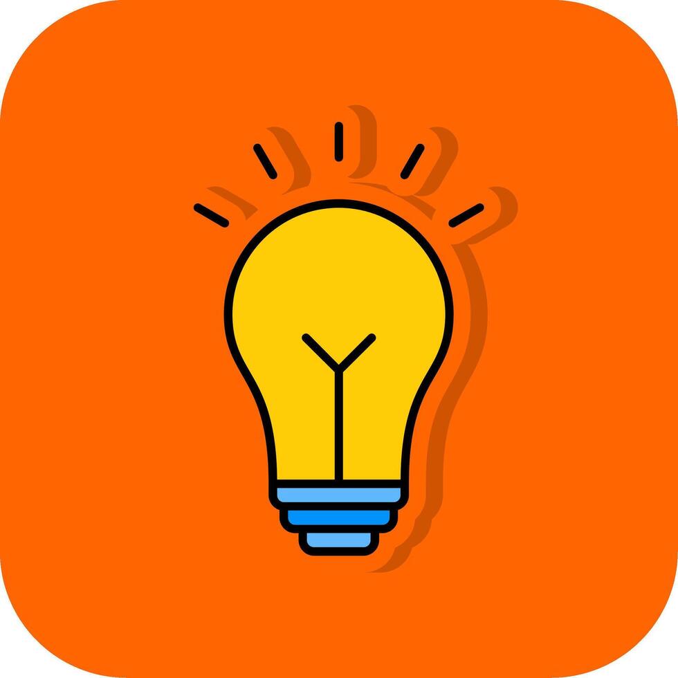 Idea Filled Orange background Icon vector