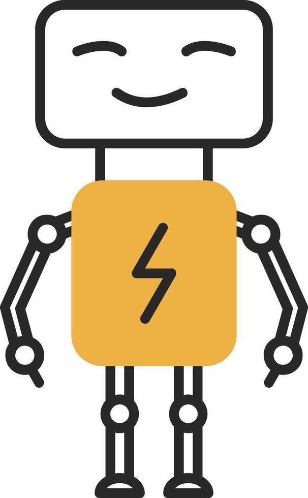 Bot Skined Filled Icon vector