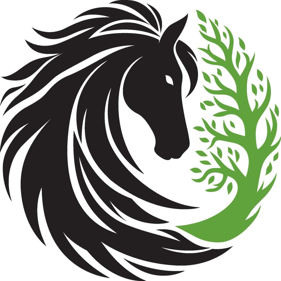 logo de caballo negro vector