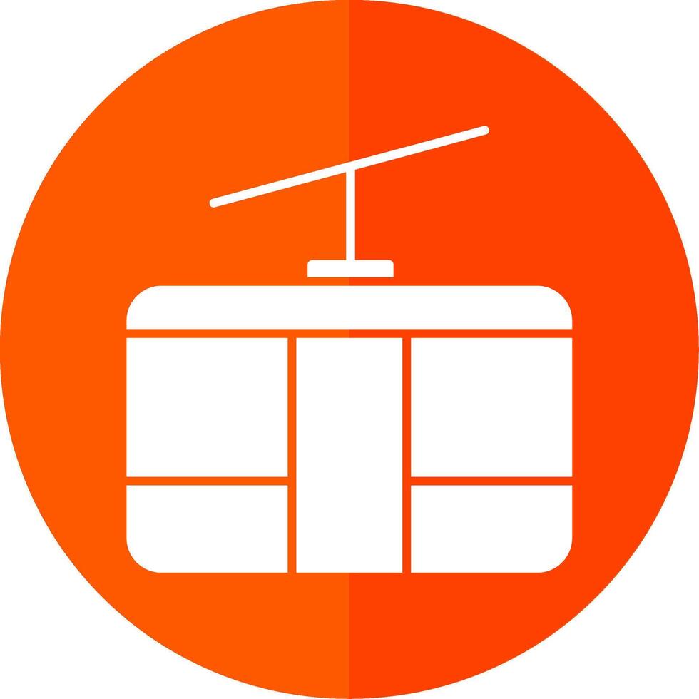 Cableway Glyph Red Circle Icon vector