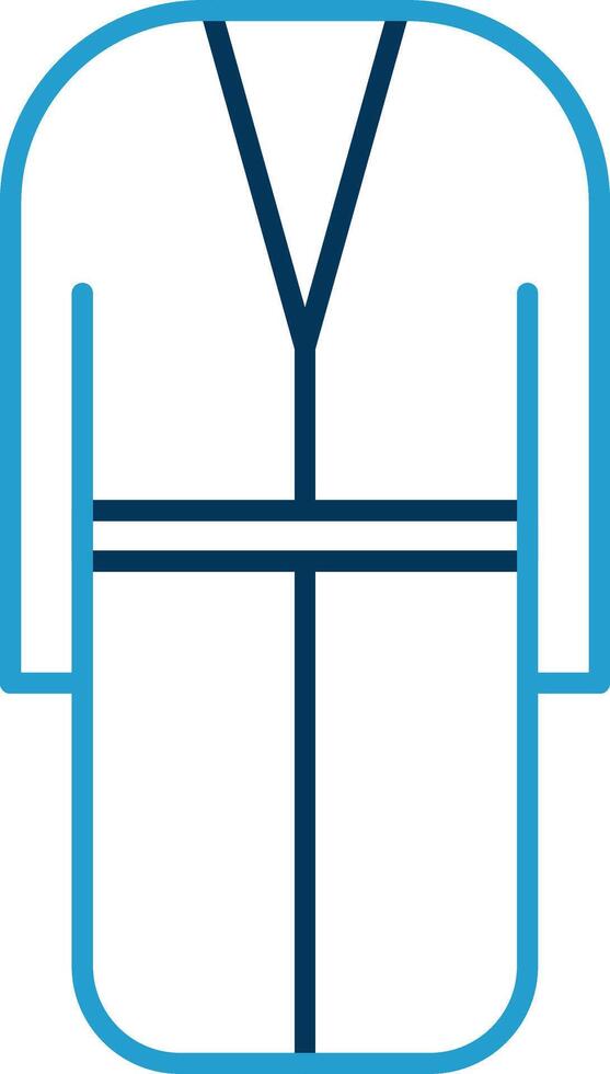 Bath Robe Line Blue Two Color Icon vector