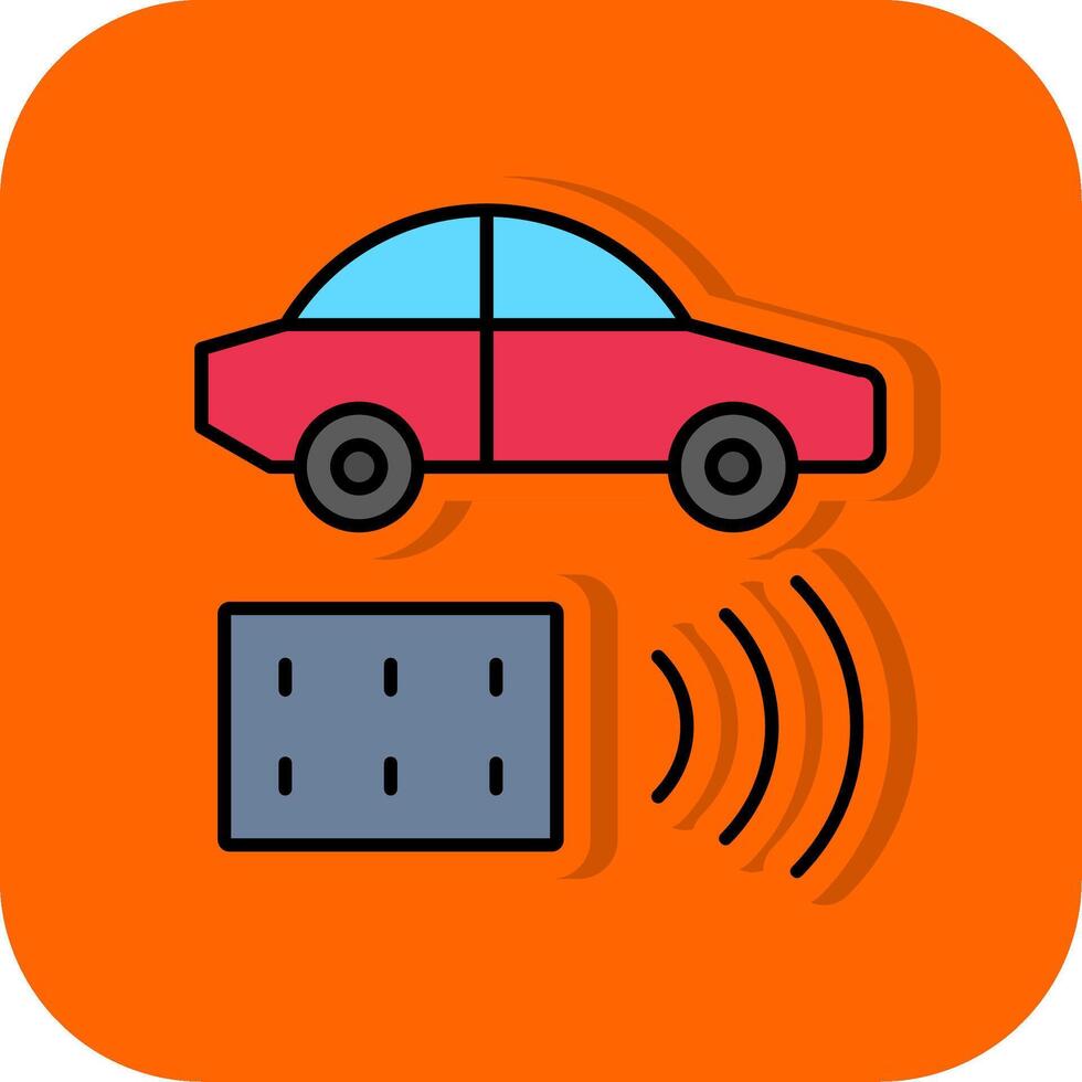 Remote Vehicle Filled Orange background Icon vector