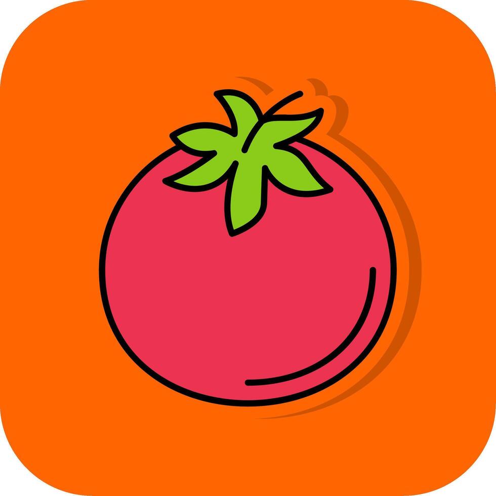 tomate lleno naranja antecedentes icono vector