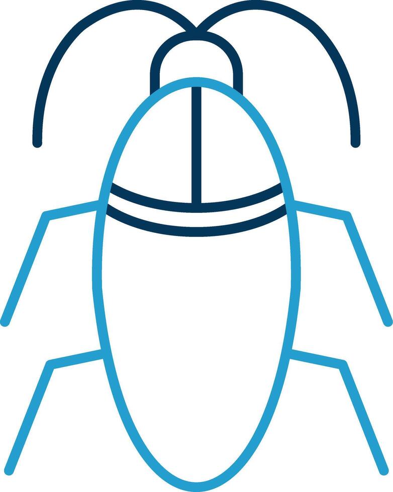 Cockroach Line Blue Two Color Icon vector