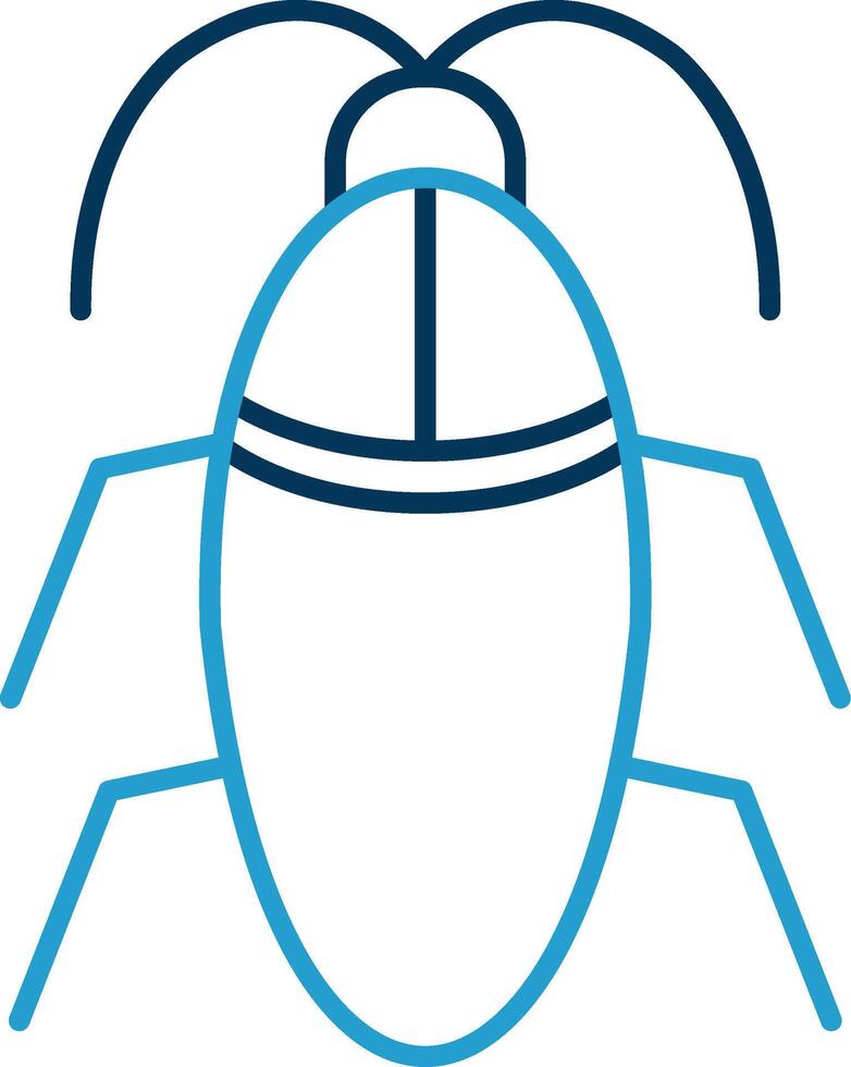 Cockroach Line Blue Two Color Icon vector