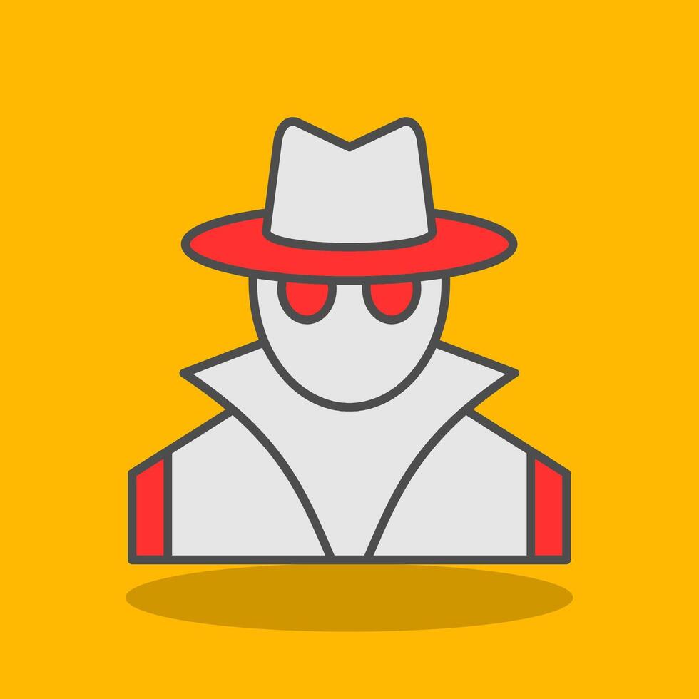 Spy Filled Shadow Icon vector