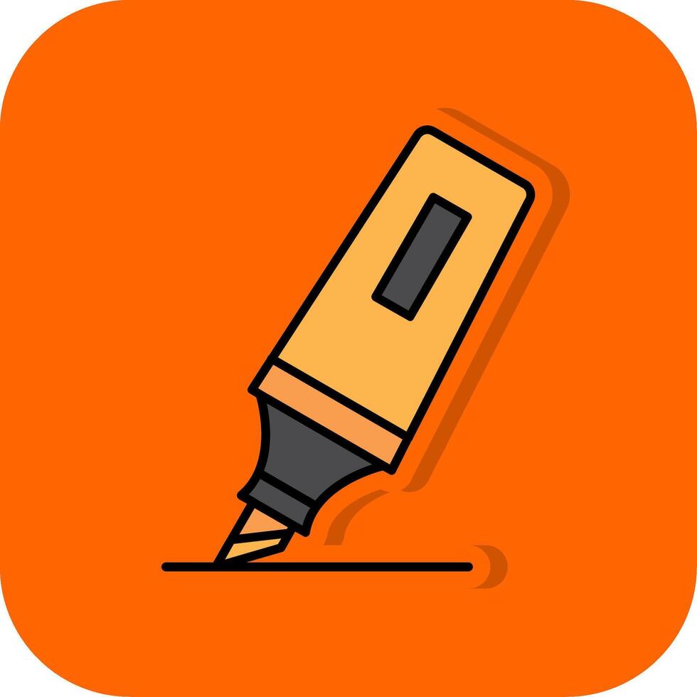 Highlighter Filled Orange background Icon vector