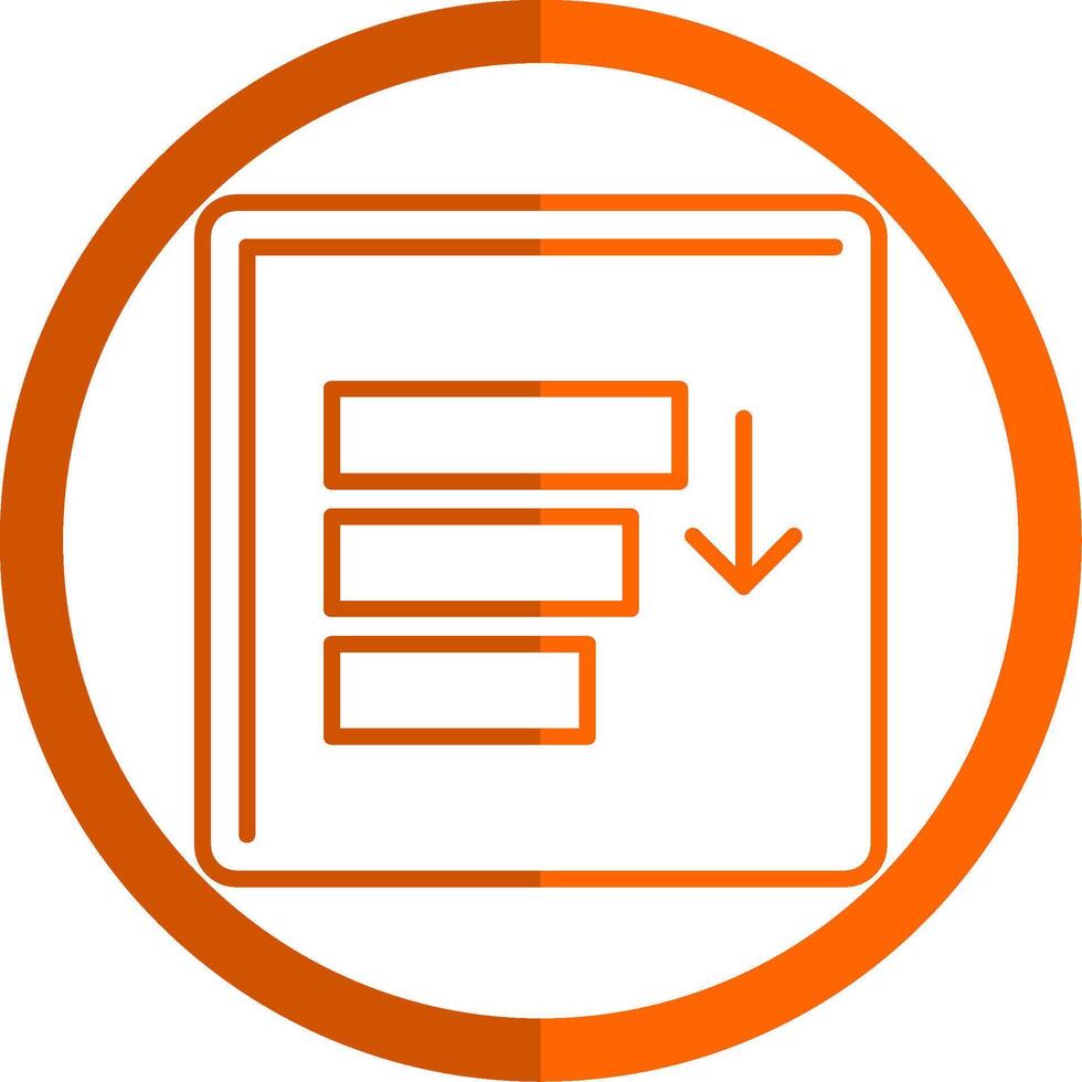 Sort Line Orange Circle Icon vector