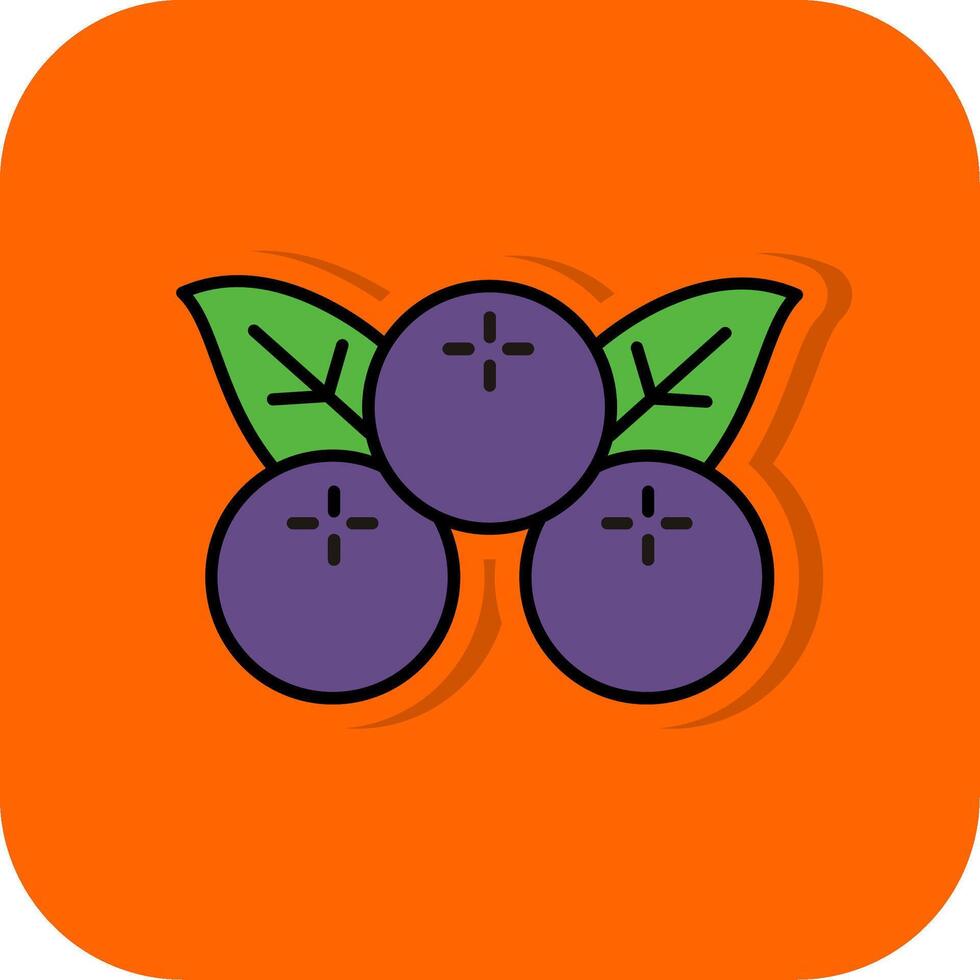 Berries Filled Orange background Icon vector