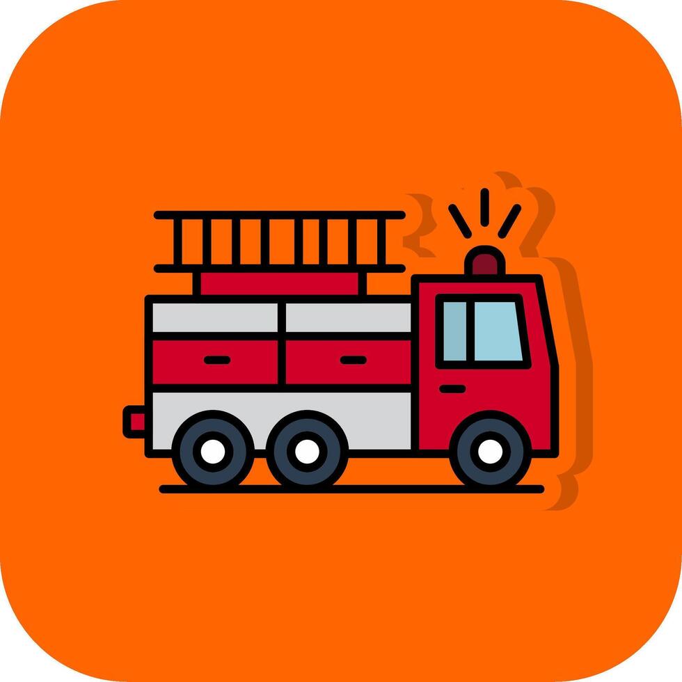 Fire Brigade Filled Orange background Icon vector