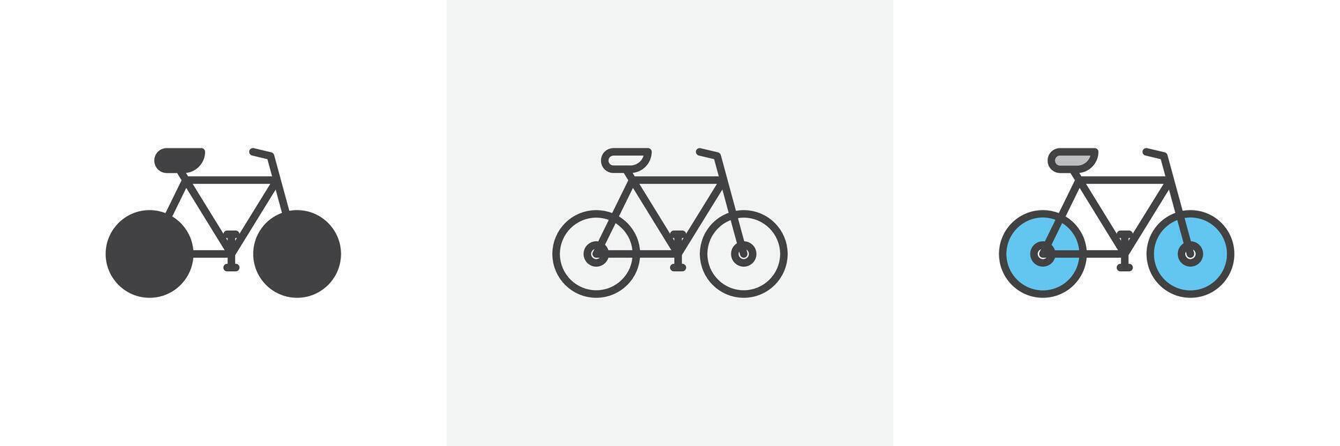 Bicycle icon set vector