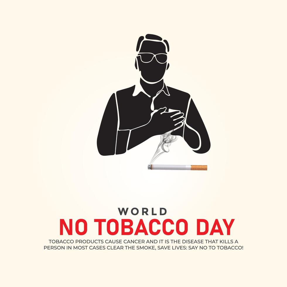 World No-Tobacco Day. World No-Tobacco Day creative ads design May 31. , 3D illustration vector