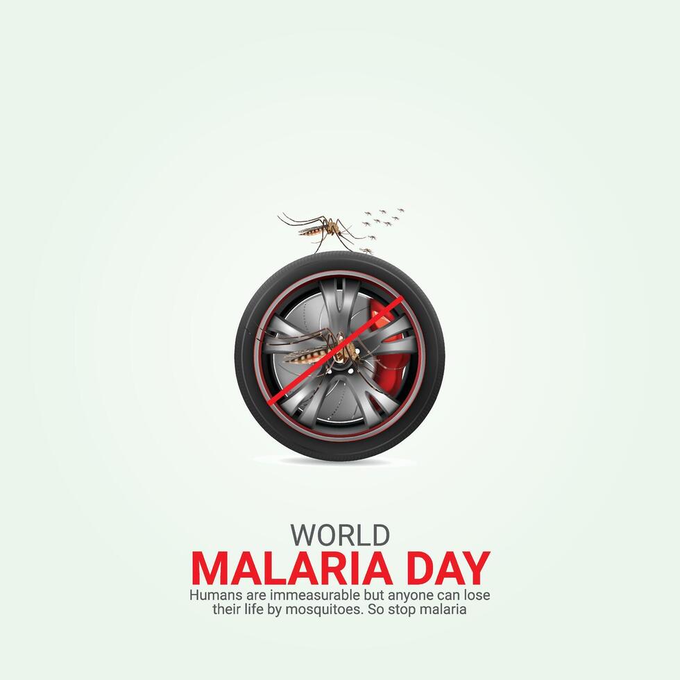 mundo malaria día. mundo malaria día, abril 25, creativo anuncios diseño, , 3d ilustración vector