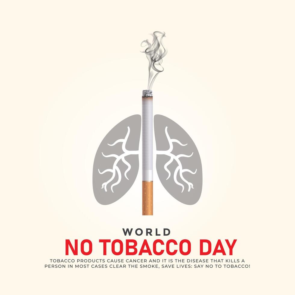 World No-Tobacco Day. World No-Tobacco Day creative ads design May 31. , 3D illustration vector