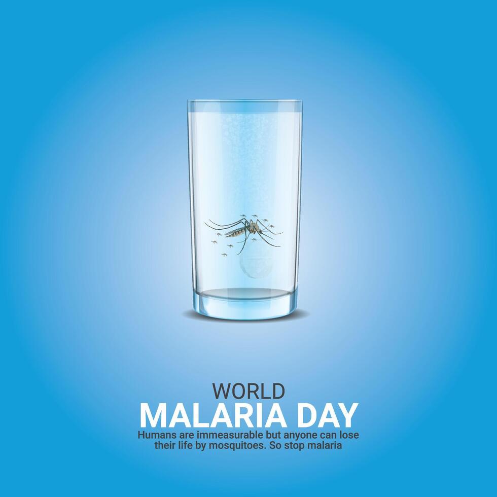 mundo malaria día. mundo malaria día, abril 25, creativo anuncios diseño, , 3d ilustración vector