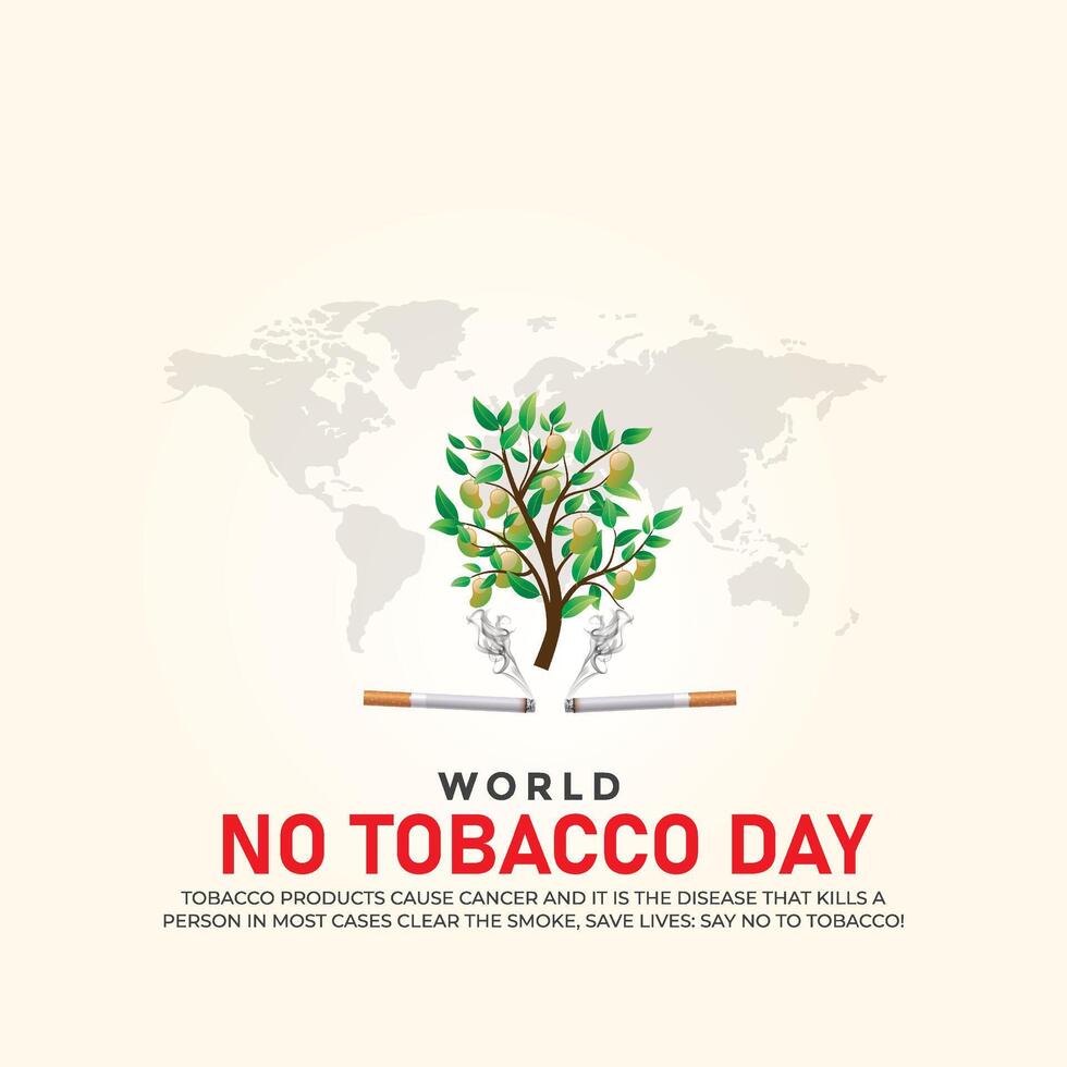 World No-Tobacco Day. World No-Tobacco Day creative ads design May 31. , 3D illustration vector