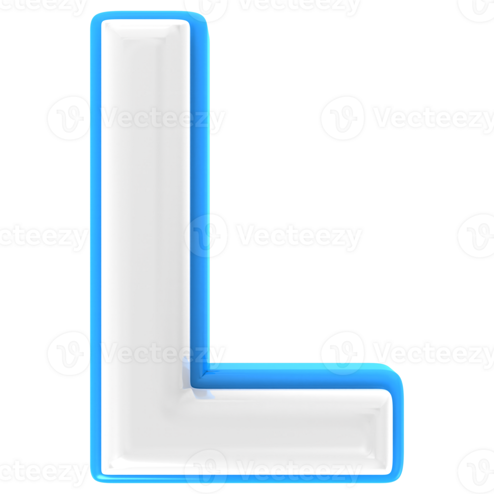 L 3d Text Render png