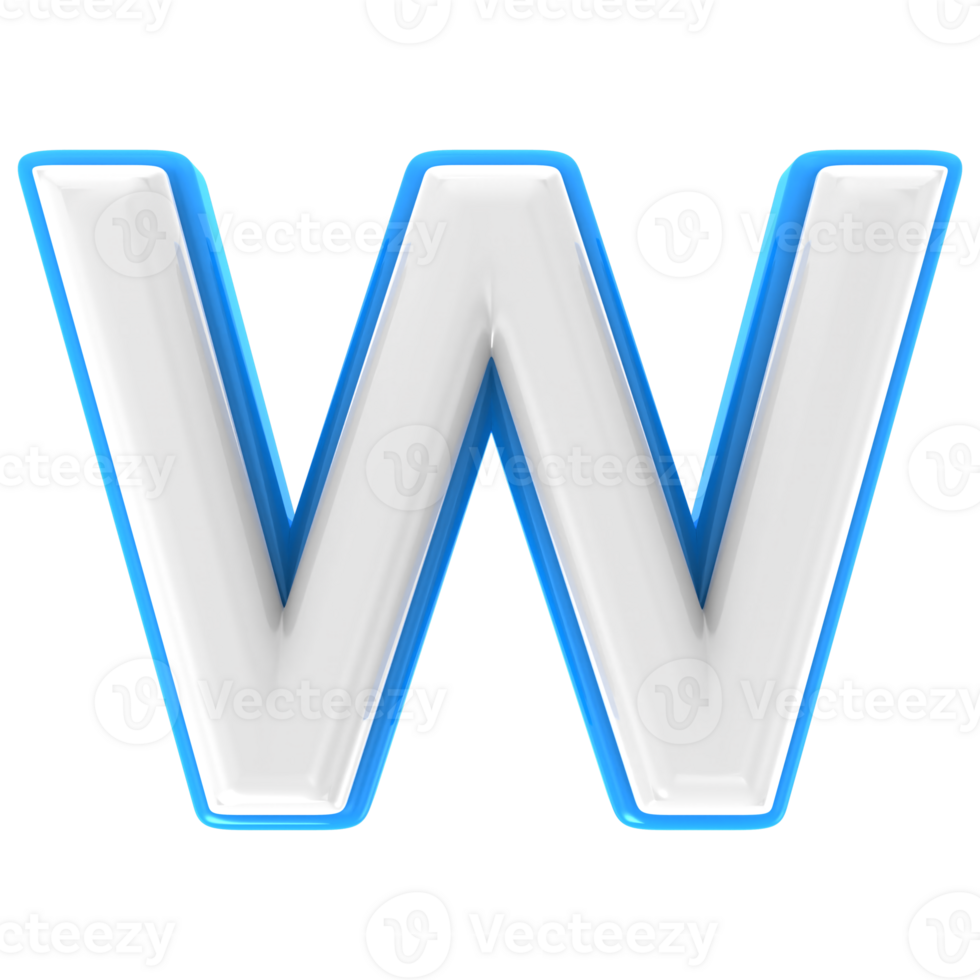 W 3d Text Render png