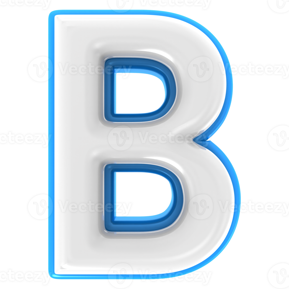 B 3d Text Render png