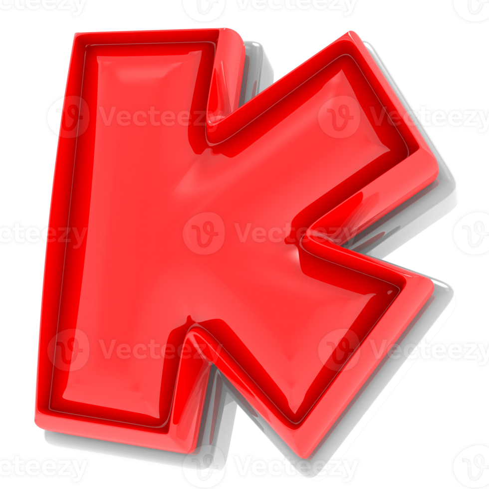 Red K 3d Text Render png